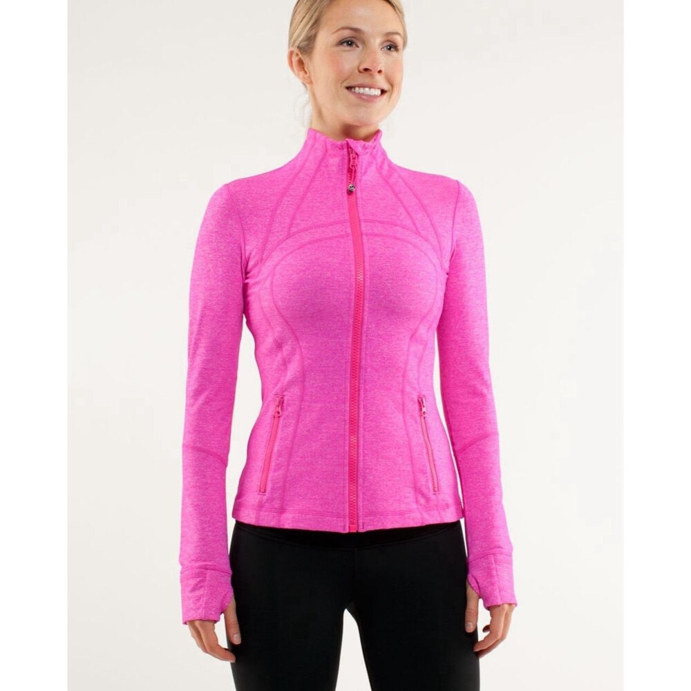 Lululemon Define Jacket Paris Pink Microstripe Size 6 EUC Rare Zip Up